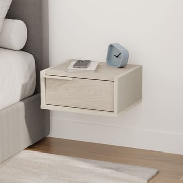 Silena Vägghängt Sängbord 40 cm med Trä- och Ekutseende, Förvaring med Låda - Beige - Möbler - Bord & matgrupp - Avlastningsbord & sidobord - Sängbord & nattduksbord