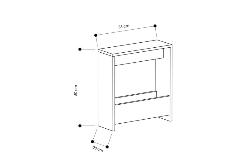 Simpi Sidobord 55 cm White - Vit - Möbler - Bord & matgrupp - Avlastningsbord & sidobord - Lampbord & sidobord
