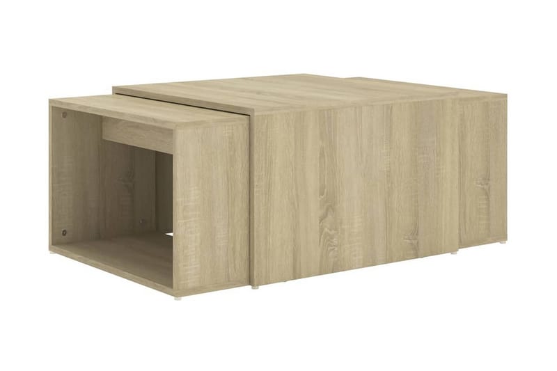 Soffbord 3 delar sonoma-ek 60x60x30 cm - Satsbord - Soffbord