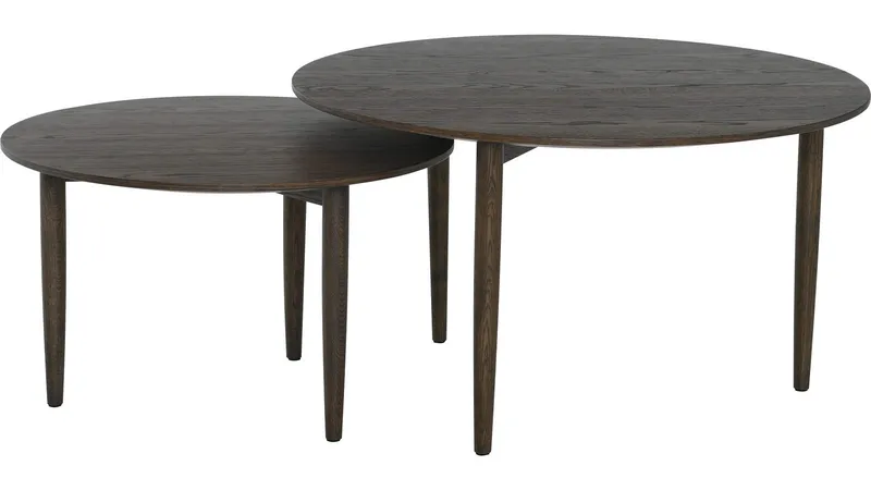Soffbordsset Ravik Ø90/Ø70 cm - Brun - Möbler - Bord & matgrupp - Avlastningsbord & sidobord - Satsbord
