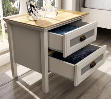 Solena Sängbord 60 cm - Crème, ek, grå - Möbler - Bord & matgrupp - Avlastningsbord & sidobord - Sängbord & nattduksbord