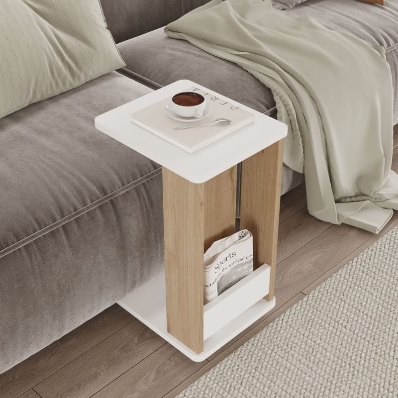 Solven Sidobord 32x42x55 cm - Ek och vitt - Möbler - Bord & matgrupp - Avlastningsbord & sidobord - Brickbord & småbord
