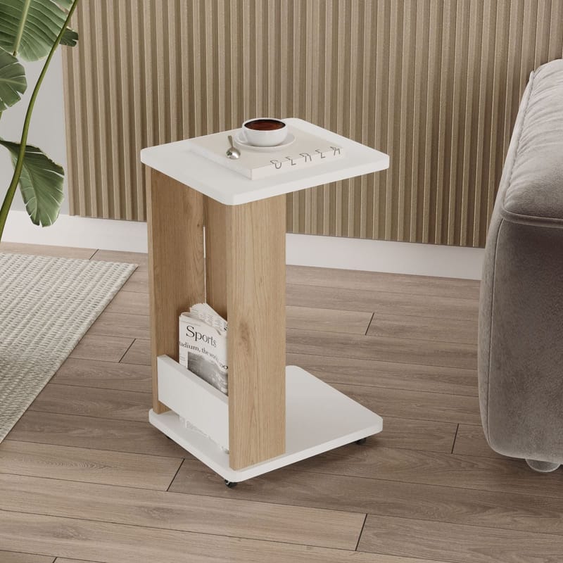 Solven Sidobord 32x42x55 cm - Ek och vitt - Möbler - Bord & matgrupp - Avlastningsbord & sidobord - Brickbord & småbord