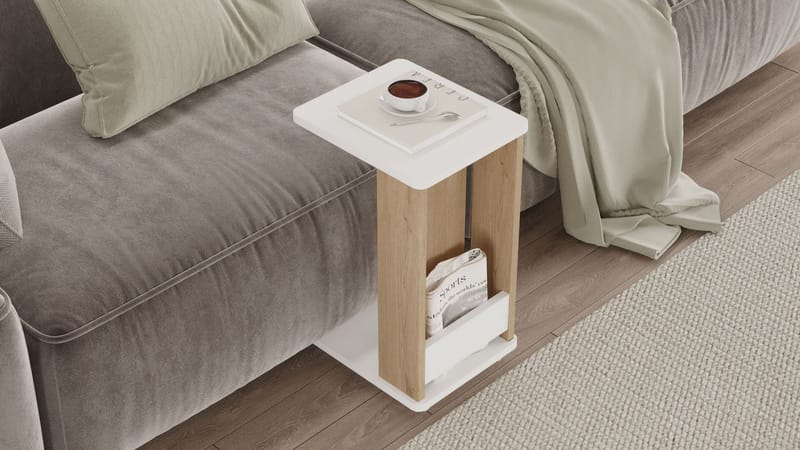 Solven Sidobord 32x42x55 cm - Ek och vitt - Möbler - Bord & matgrupp - Avlastningsbord & sidobord - Brickbord & småbord