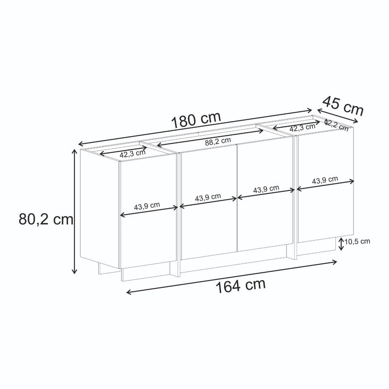 Sorlan Konsolbord 180 cm - Atlantic Pine, Antracit - Möbler - Bord & matgrupp - Avlastningsbord & sidobord - Konsolbord & hallbord
