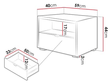 Sovren Sängbord 59 cm - Brun - Möbler - Bord & matgrupp - Avlastningsbord & sidobord - Sängbord & nattduksbord