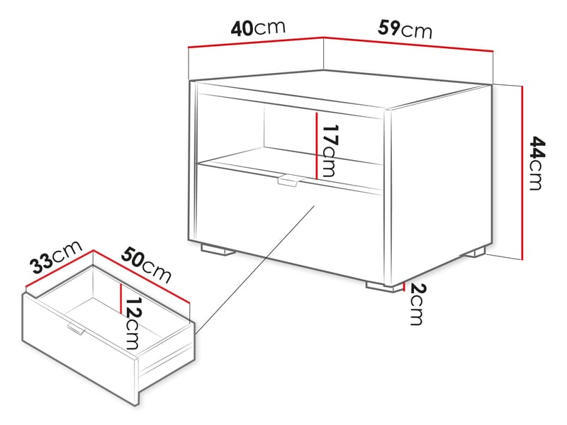 Sovren Sängbord 59 cm - Brun - Möbler - Bord & matgrupp - Avlastningsbord & sidobord - Sängbord & nattduksbord