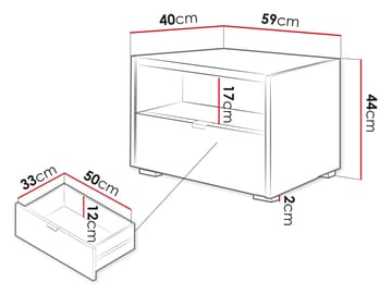 Sovren Sängbord 59 cm - Brun - Möbler - Bord & matgrupp - Avlastningsbord & sidobord - Sängbord & nattduksbord