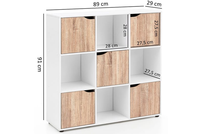 Stående hylla Wohnling Massa Melaminbelagd spånskiva med förvaringsutrymme 5 dörrar Modern - Möbler - Bord & matgrupp - Avlastningsbord & sidobord - Konsolbord & hallbord