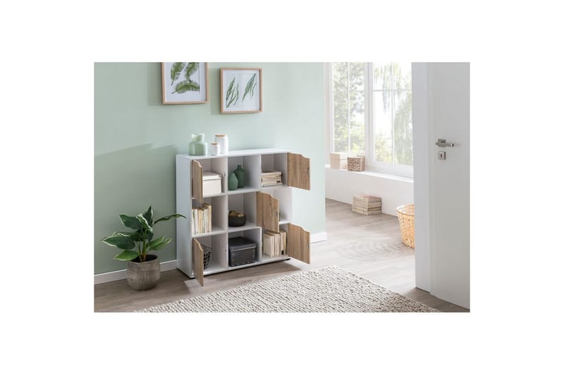 Stående hylla Wohnling Massa Melaminbelagd spånskiva med förvaringsutrymme 5 dörrar Modern - Möbler - Bord & matgrupp - Avlastningsbord & sidobord - Konsolbord & hallbord