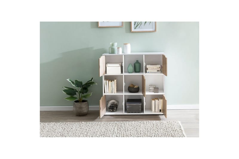 Stående hylla Wohnling Massa Melaminbelagd spånskiva med förvaringsutrymme 5 dörrar Modern - Möbler - Bord & matgrupp - Avlastningsbord & sidobord - Konsolbord & hallbord