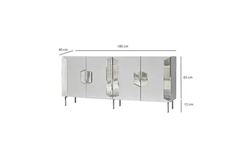 Stedum Konsollbord 180 cm - Vit/Silver - Förvaring - Förvaringsmöbler - Sideboard & skänk