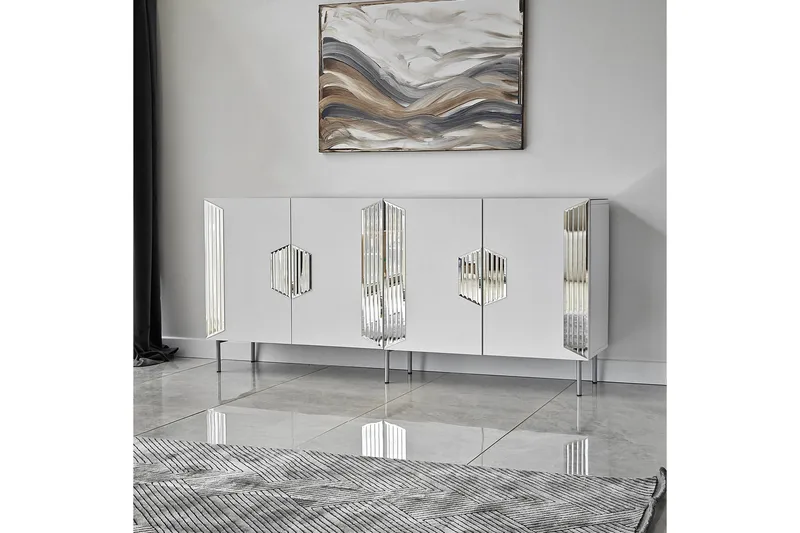 Stedum Konsollbord 180 cm - Vit/Silver - Förvaring - Förvaringsmöbler - Sideboard & skänk