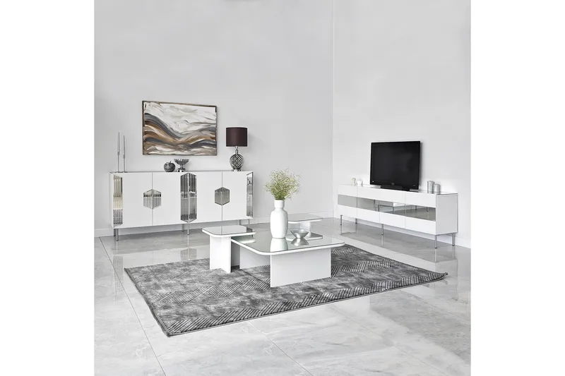 Stedum Konsollbord 180 cm - Vit/Silver - Möbler - Bord & matgrupp - Avlastningsbord & sidobord - Konsolbord & hallbord