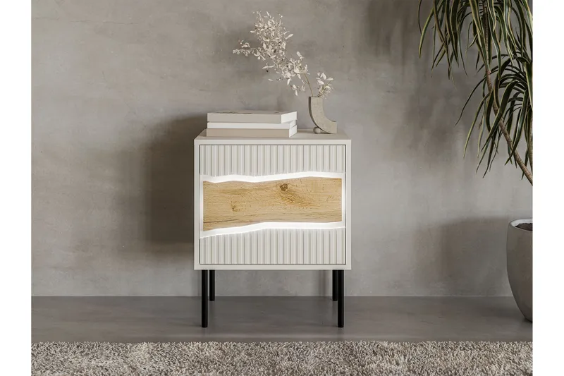 Stintino Sängbord 51 cm - Beige/Brun - Möbler - Bord & matgrupp - Avlastningsbord & sidobord - Sängbord & nattduksbord