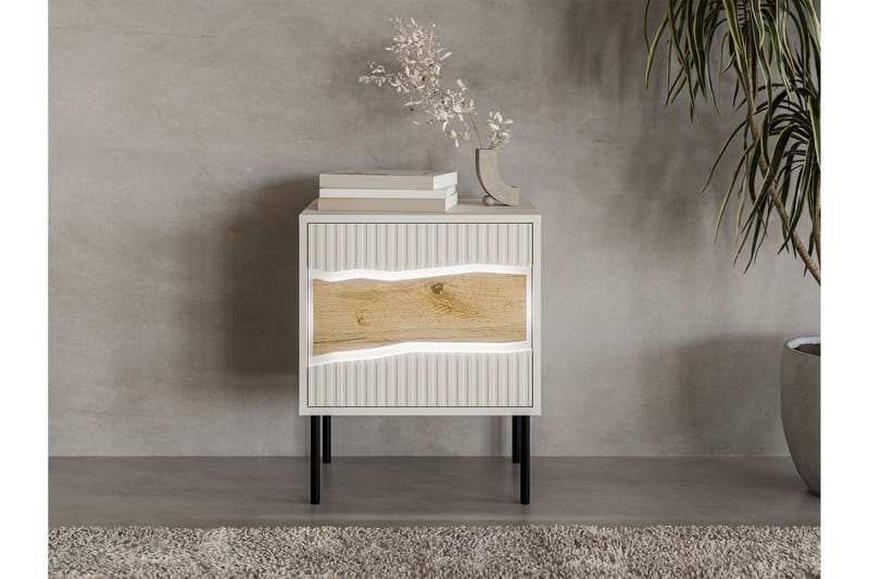 Stintino Sängbord 51 cm - Beige/Brun - Möbler - Bord & matgrupp - Avlastningsbord & sidobord - Sängbord & nattduksbord