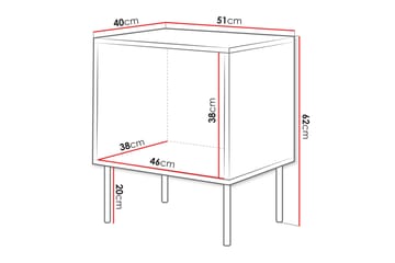 Stintino Sängbord 51 cm - Svart/Brun - Möbler - Bord & matgrupp - Avlastningsbord & sidobord - Sängbord & nattduksbord