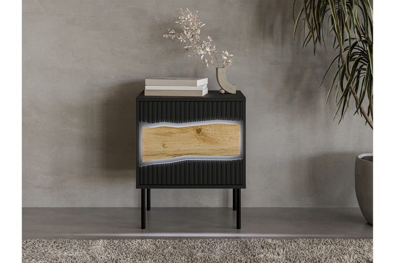 Stintino Sängbord 51 cm - Svart/Brun - Möbler - Bord & matgrupp - Avlastningsbord & sidobord - Sängbord & nattduksbord