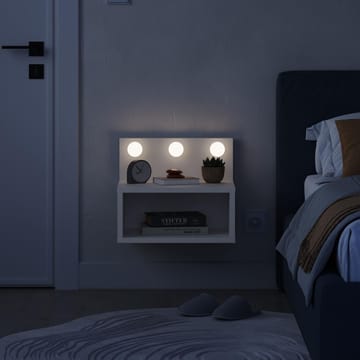 Sumira Vägghängt Sängbord 40 cm, Förvaring med Hylla och LED-belysning - Vit - Möbler - Bord & matgrupp - Avlastningsbord & sidobord - Sängbord & nattduksbord