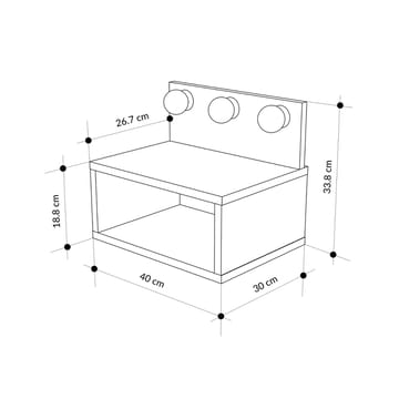 Sumira Vägghängt Sängbord 40 cm med Trä- och Ekutseende, Förvaring med Hylla och LED-belysning - Brun - Möbler - Bord & matgrupp - Avlastningsbord & sidobord - Sängbord & nattduksbord