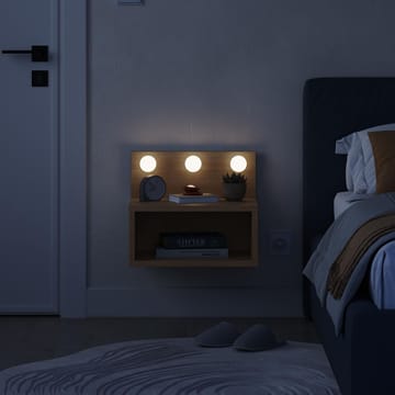Sumira Vägghängt Sängbord 40 cm med Trä- och Ekutseende, Förvaring med Hylla och LED-belysning - Brun - Möbler - Bord & matgrupp - Avlastningsbord & sidobord - Sängbord & nattduksbord