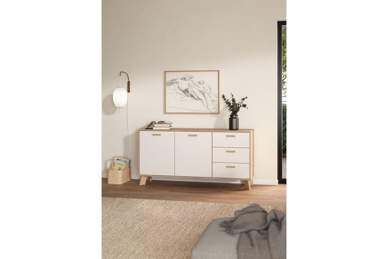 Sumita Konsollbord 147 cm - Vit/Natur - Möbler - Bord & matgrupp - Avlastningsbord & sidobord - Konsolbord & hallbord