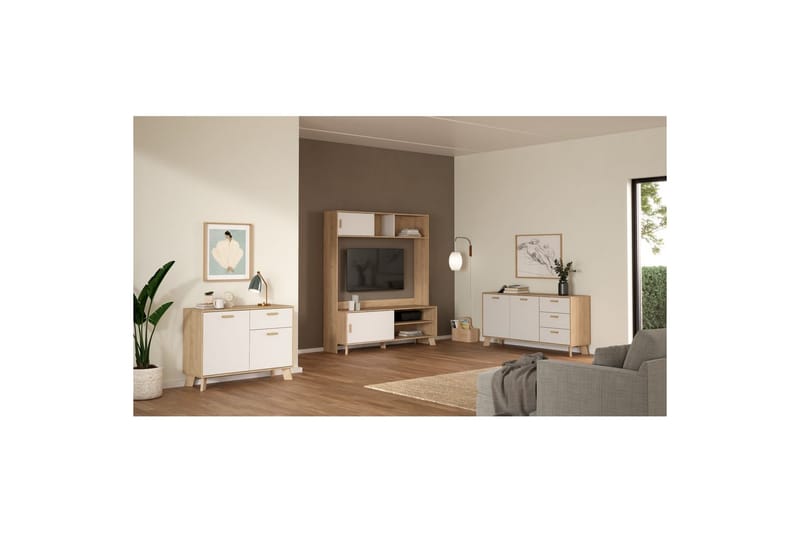 Sumita Konsollbord 99 cm - Vit/Körsbärsröd - Möbler - Bord & matgrupp - Avlastningsbord & sidobord - Konsolbord & hallbord