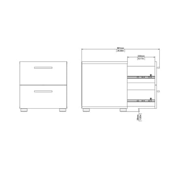 Suntia Nattduksbord med 2 lådor 40x40x42 cm - Möbler - Bord & matgrupp - Avlastningsbord & sidobord - Sängbord & nattduksbord