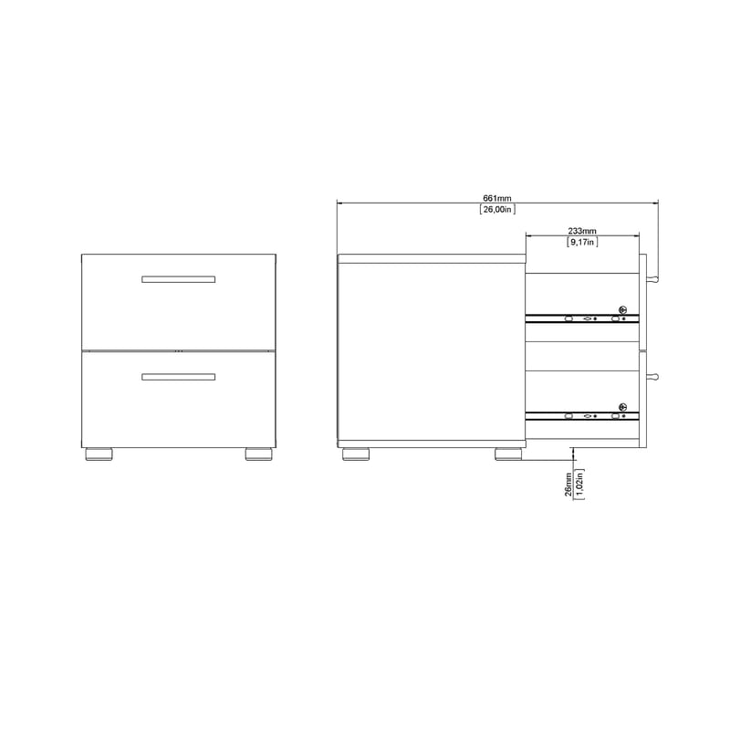 Suntia Nattduksbord med 2 lådor 40x40x42 cm - Möbler - Bord & matgrupp - Avlastningsbord & sidobord - Sängbord & nattduksbord