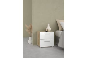Suntia Sängbord 40 cm - Vit/Natur - Möbler - Bord & matgrupp - Avlastningsbord & sidobord - Sängbord & nattduksbord