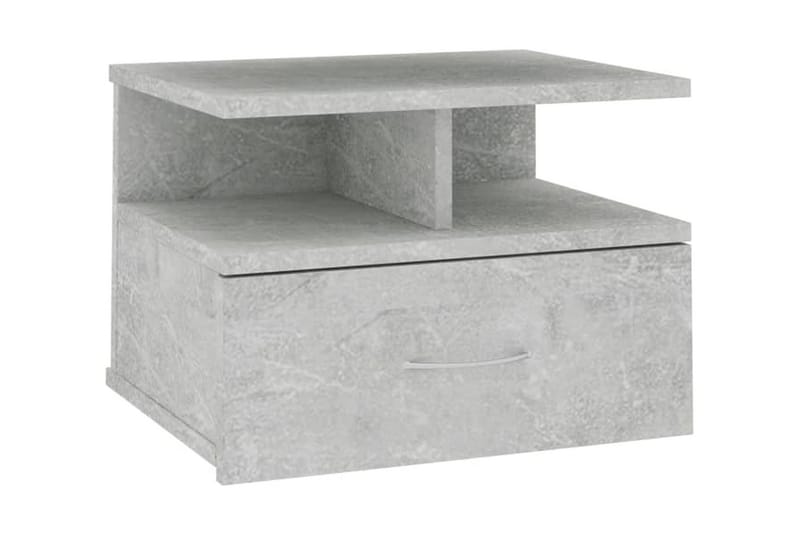 Svävande sängbord 2 st betonggrå 40x31x27 cm spånskiva - Grå - Sängbord & nattduksbord