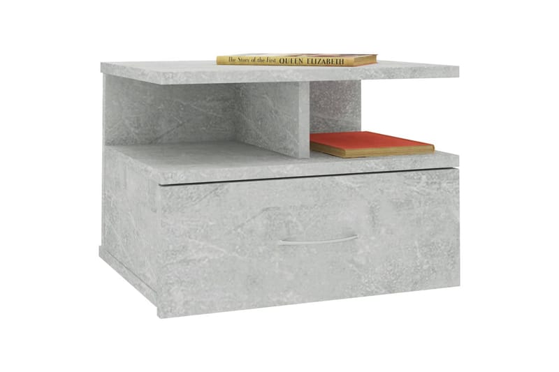 Svävande sängbord betonggrå 40x31x27 cm spånskiva - Grå - Sängbord & nattduksbord