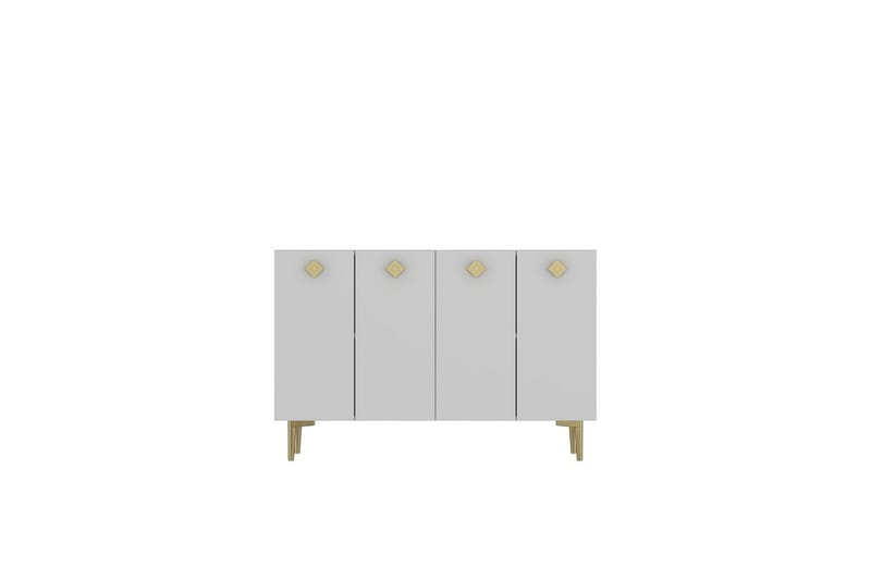 Sylas Konsollbord 120x120 cm, Vit/Guld