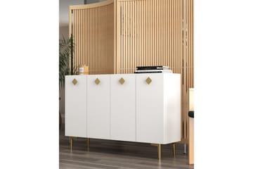 Sylas Konsollbord 120x120 cm - Vit/Guld - Möbler - Bord & matgrupp - Avlastningsbord & sidobord - Konsolbord & hallbord