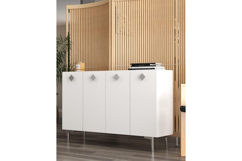 Sylas Konsollbord 120x120 cm - Vit/Silver - Möbler - Bord & matgrupp - Avlastningsbord & sidobord - Konsolbord & hallbord