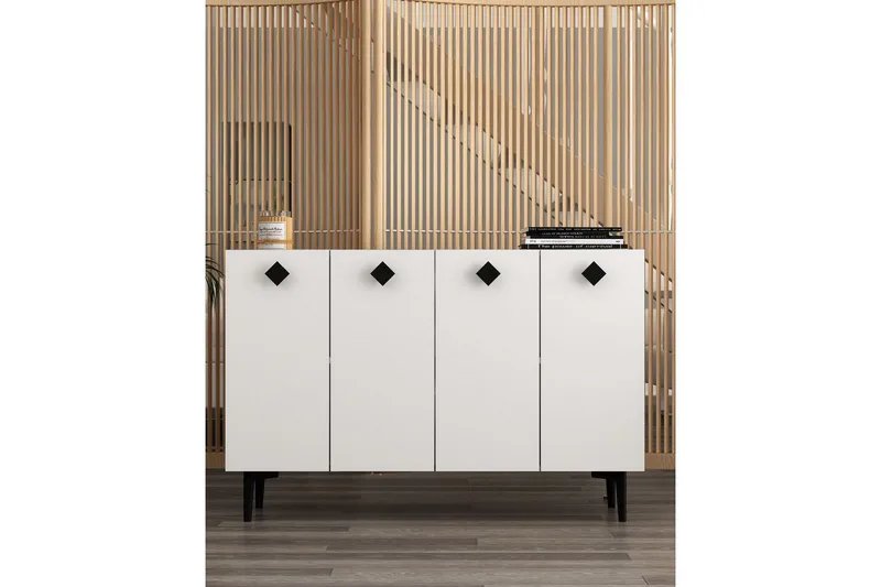 Sylas Konsollbord 120x120 cm - Vit/Svart - Möbler - Bord & matgrupp - Avlastningsbord & sidobord - Konsolbord & hallbord