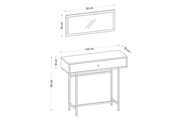 Taharoa Konsollbord 100 cm - Ek/Svart - Möbler - Bord & matgrupp - Avlastningsbord & sidobord - Konsolbord & hallbord