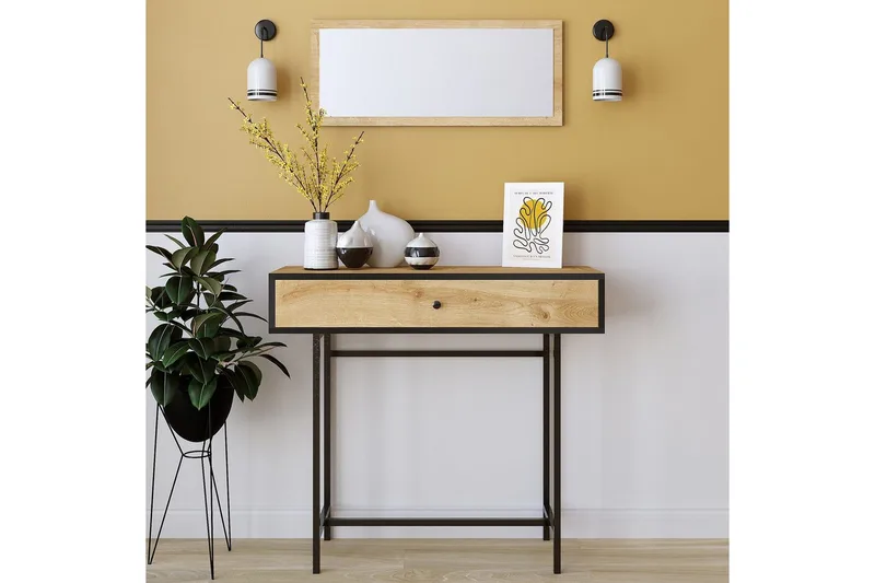 Taharoa Konsollbord 100 cm - Ek/Svart - Möbler - Bord & matgrupp - Avlastningsbord & sidobord - Konsolbord & hallbord
