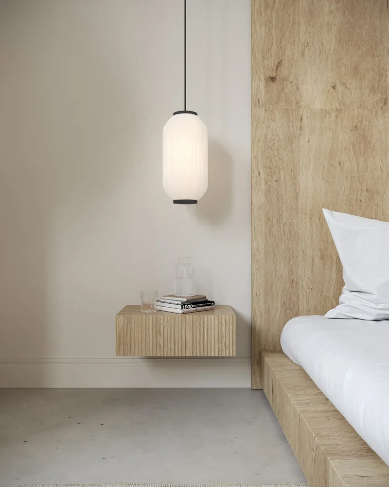 Takayo Vägghängt Sängbord 50 cm med Trä- och Ekutseende, Förvaring med Låda - Beige - Möbler - Bord & matgrupp - Avlastningsbord & sidobord - Sängbord & nattduksbord