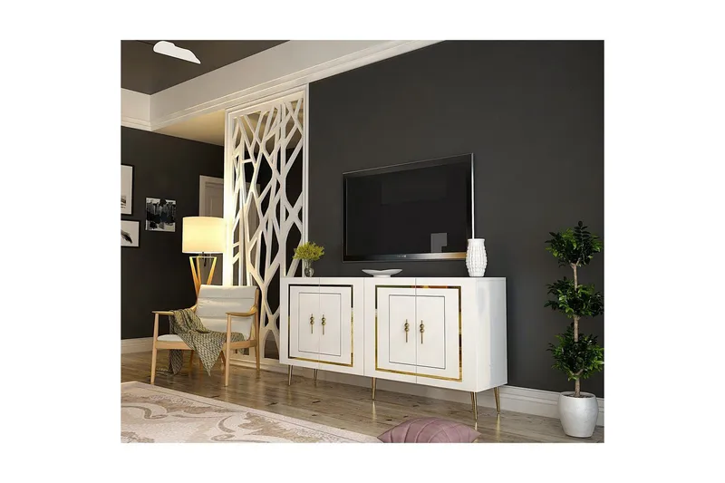 Talon Konsollbord 150 cm - Vit/Guld - Möbler - Bord & matgrupp - Avlastningsbord & sidobord - Konsolbord & hallbord