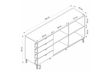 Tarnen Konsollbord 180 cm - Svart/Sand/Vit - Möbler - Bord & matgrupp - Avlastningsbord & sidobord - Konsolbord & hallbord