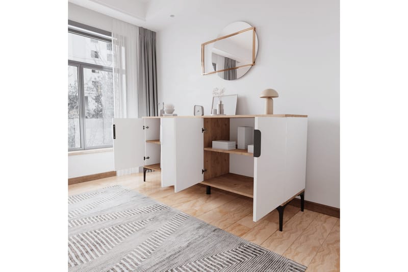 Tarz Konsollbord 180 cm - Ek/Vit - Möbler - Bord & matgrupp - Avlastningsbord & sidobord - Konsolbord & hallbord