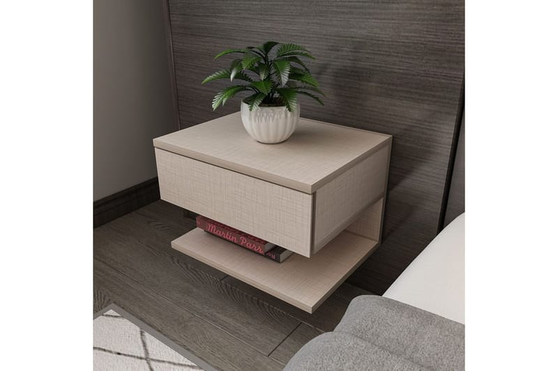 Telo Sängbord 45 cm - Beige - Möbler - Bord & matgrupp - Avlastningsbord & sidobord - Sängbord & nattduksbord