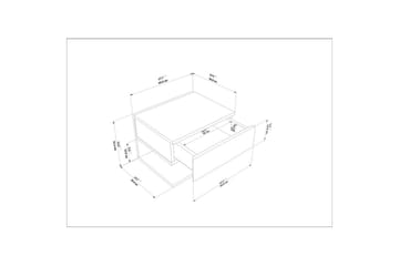 Telo Sängbord 45 cm - Vit - Möbler - Bord & matgrupp - Avlastningsbord & sidobord - Sängbord & nattduksbord