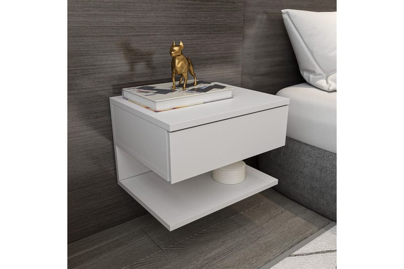 Telo Sängbord 45 cm - Vit - Möbler - Bord & matgrupp - Avlastningsbord & sidobord - Sängbord & nattduksbord