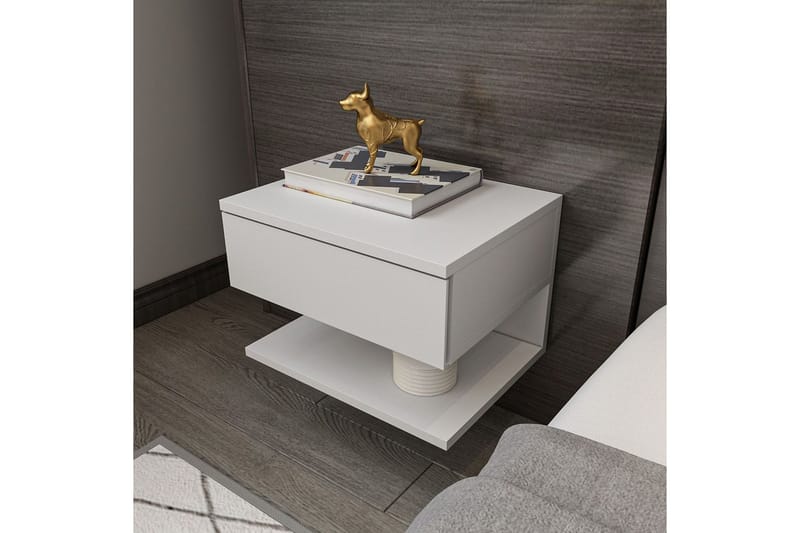 Telo Sängbord 45 cm - Vit - Möbler - Bord & matgrupp - Avlastningsbord & sidobord - Sängbord & nattduksbord