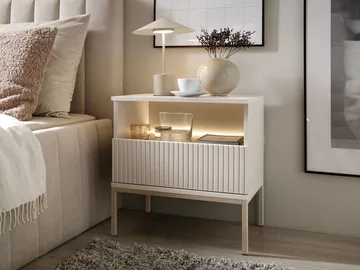 Tenorio Sängbord 54 cm - Beige - Möbler - Bord & matgrupp - Avlastningsbord & sidobord - Sängbord & nattduksbord