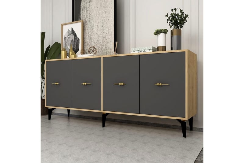 Thyros Konsollbord 180 cm - Ek/Antracit - Möbler - Bord & matgrupp - Avlastningsbord & sidobord - Konsolbord & hallbord