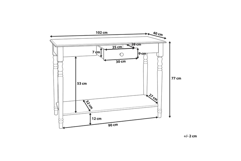 Tobago Konsolbord 102 cm - Vit - Möbler - Bord & matgrupp - Avlastningsbord & sidobord - Konsolbord & hallbord