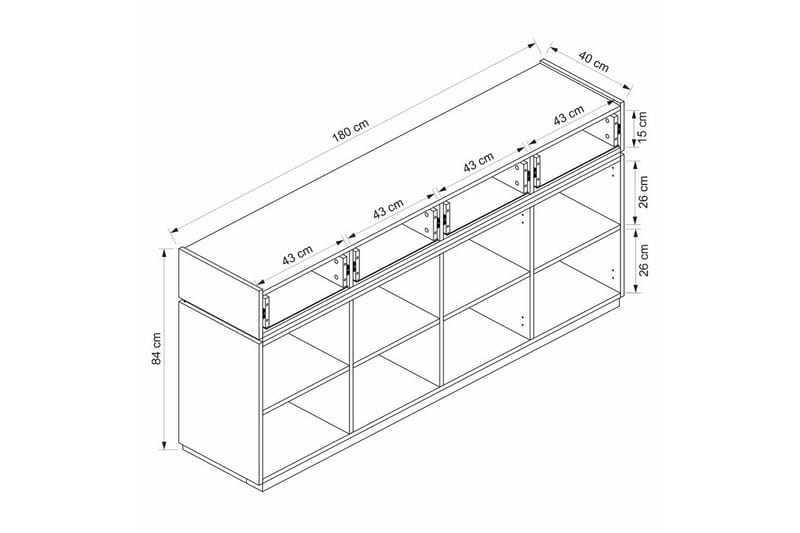 Tolwin Konsollbord 180 cm - Svart/Vit - Möbler - Bord & matgrupp - Avlastningsbord & sidobord - Konsolbord & hallbord